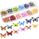 Youmeizer 120 PCS Extremely Small Decorative Resin Butterfies Mini Artificial Animal Models Miniature Ornaments for DIY Handm