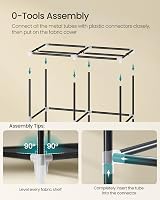 SONGMICS Clothes Wardrobe Portable Closet with 2 Hanging Rails 4 Pockets 167 cm view 5