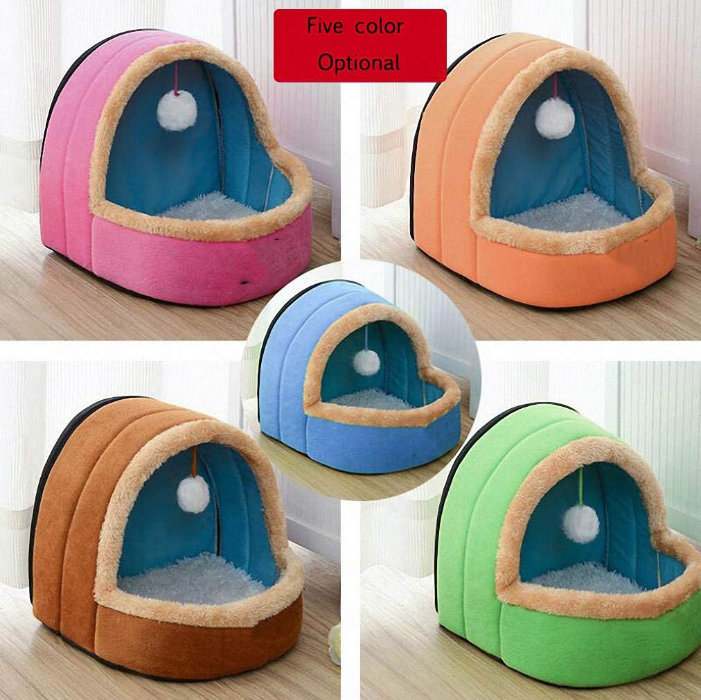 Hynsin Winter Yurt Shape Cattery Dog Bed Pet All Season Tent Cat Kennel Indoor Portable Travel Pets House Kennel Puppy Mat Pink S : Pet Supplies