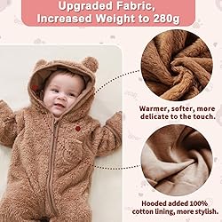 AiWMGL Newborn Baby Bear Outfit Suit With Fold-Over