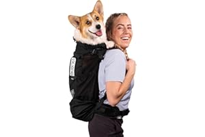 K9 Sport Sack Knavigate - Large, Midnight Black - Ideal for Dogs with 20-22” Back Length - Adjustable, Backpack-Style Carrier with Internal Frame & Padded Hip Belt