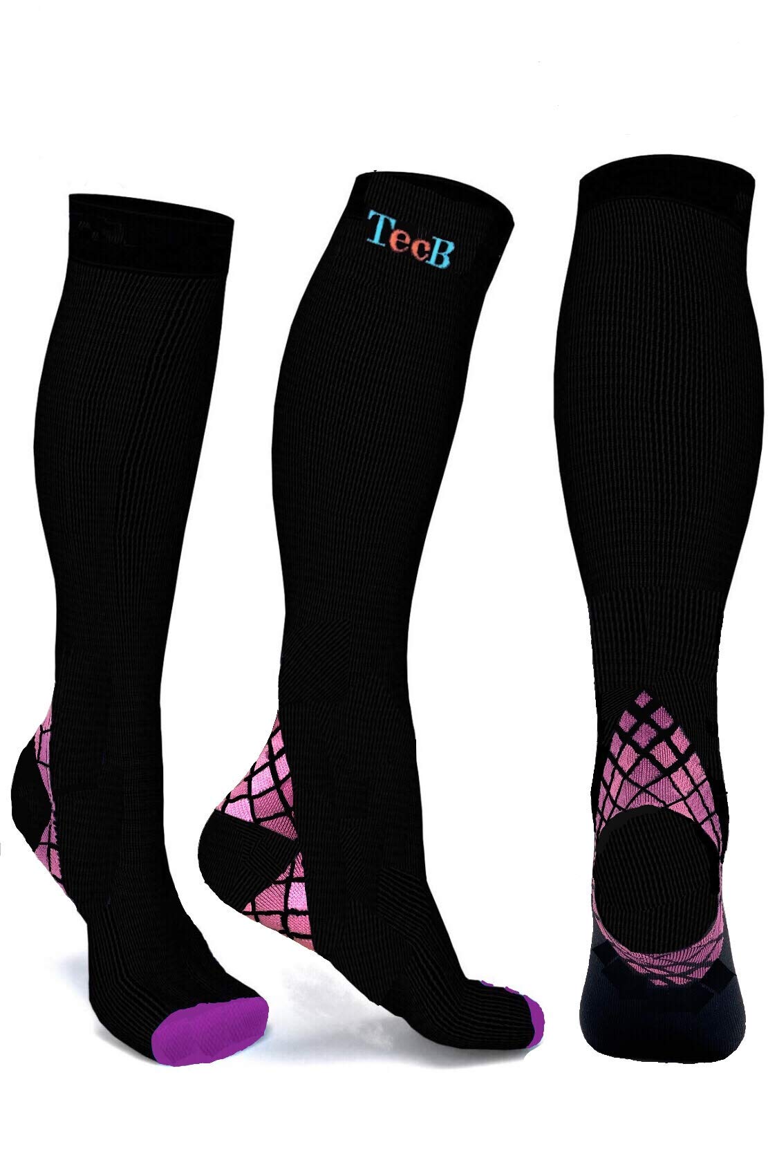 Compression Socks/ (20-30 mmHg) Angle Support, Graduated Athletic Fit for Travel, Running,Sports Socks, Shin Splints, Flight & Maternity Pregnancy. Boost Stamina, Circulation (S/M, Pink 1 Pair)