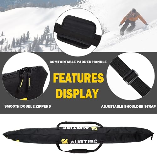 AUMTISC Ski Bag & Boot Bag Combo – Padded 200cm Adjustable Length