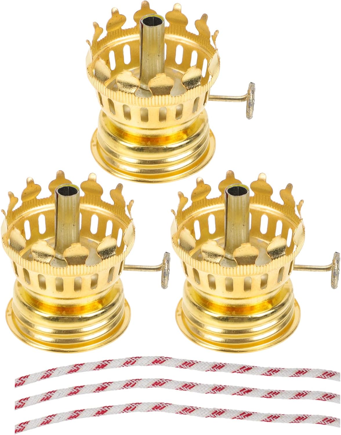 Oil Lamps & Accessories - Brass Kerosene Oil Lamp Burner: Kerosene Oil Lamp Parts Brass Plated Oil Lamp Chimney Holder 3Pcs Oil Lamp Replacement Burner Threaded Base for Oil Lamp Antique Lamps