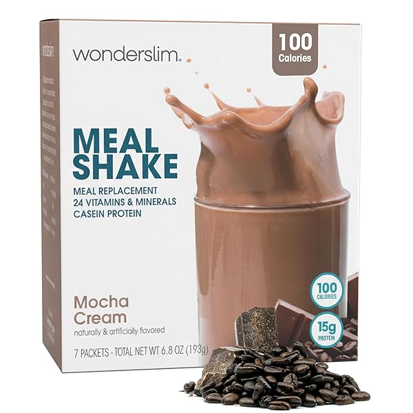 WONDERSLIM MEAL REPLACEMENT SHAKE, MOCHA CREAM, 15G PROTEIN,...