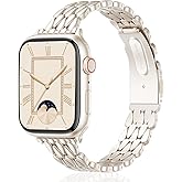 VISOOM Gold Iwatch Bands Compatible With Apple Watch Bands 38/40/41/42/44/45/46mm Women - Thin Metal Dressy Luxury Cute Designer Apple Watch Series 11 10 Se 9 8 7 6 5 4 3 2 1 Bracelet Bands for Women