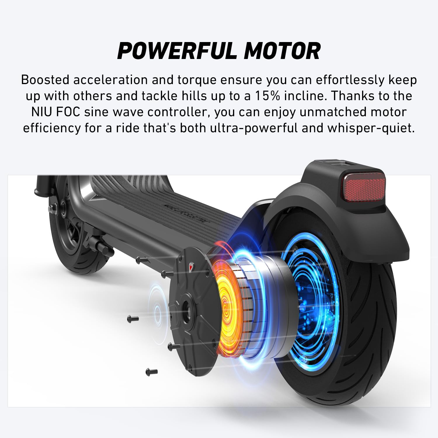NIU K100F/K300X Electric Scooter Adults - 600W-900W Peak Power, 18-41 Max Range, Top 17.4-23.6 MPH, Portable E Scooter w/Suspension for Commute, Sup. Turn Signal, Folding Handlebars(Only K100F)