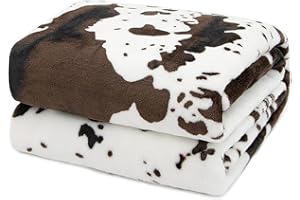 HSEEC Cute Cow Print Blanket for Kids Cozy Soft Lightweight Cow Throw Blanket Warm Fleece Fuzzy Plush All Season Sofa Bed Travel Couch Cow Blankets Gifts for Baby Toddler Pet 40"x50"