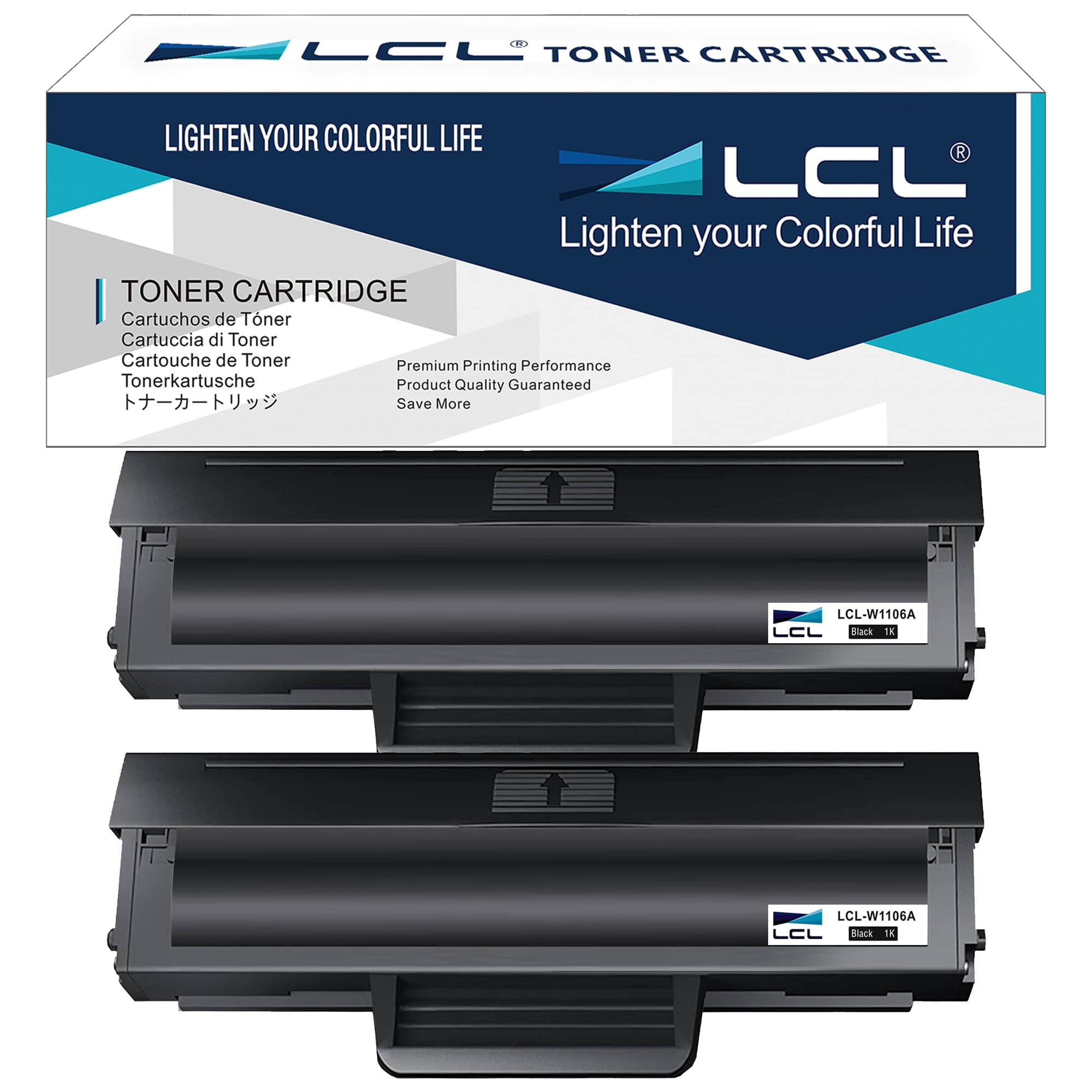 LCL 106A Toner Cartridge Replacement for HP 106A 106 W1106A Replacement for HP Laser MFP 137fnw 137fwg 135a 135r 135w 135wg 107a 107r 107w printers (2 Black)