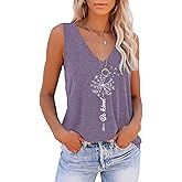 ETCYY Women's Sleeveless V Neck Tank Tops Summer Trendy 2026 Causal Cute Printed Loose Fit Workout Athletic Yoga Shirts