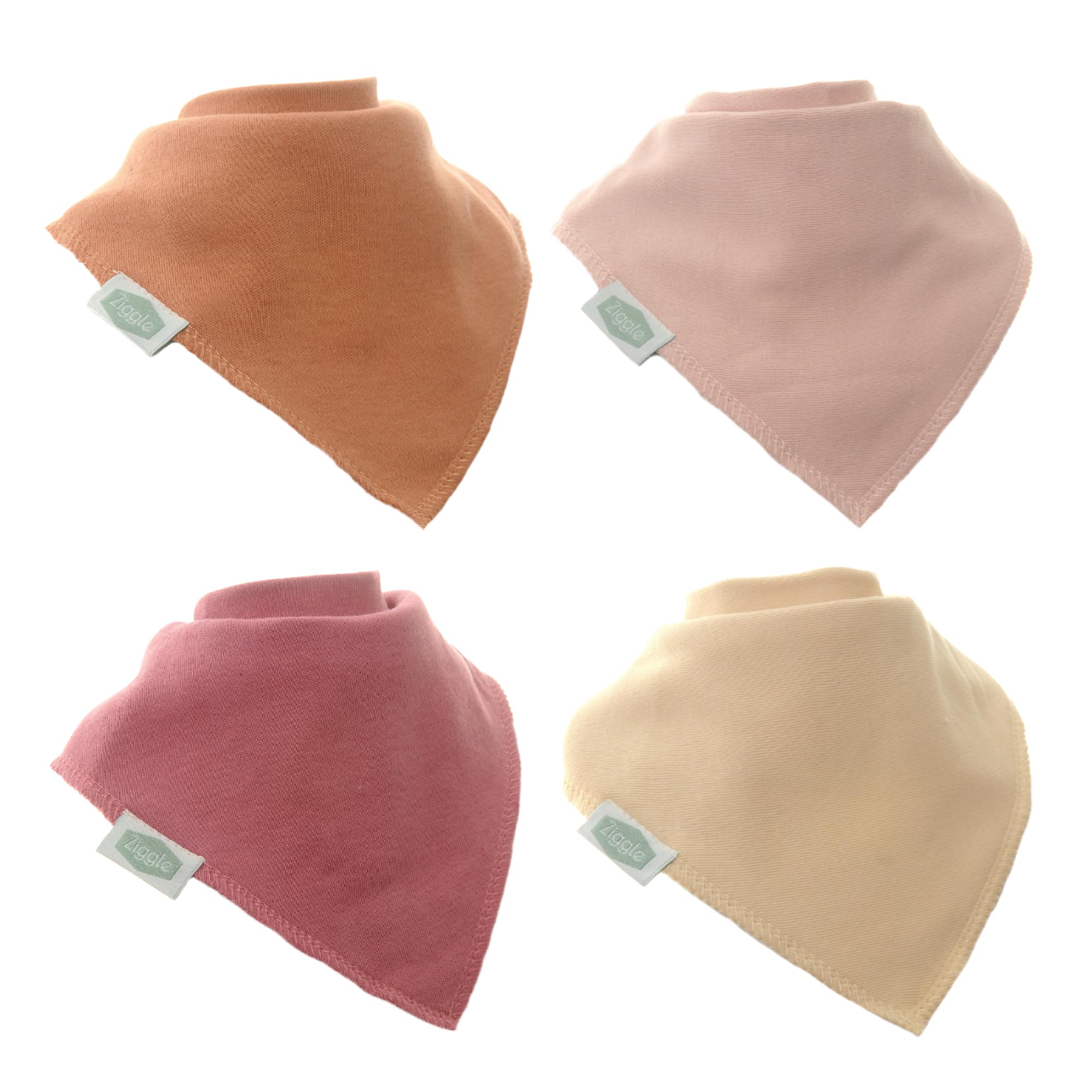 Ziggle - Bandana Dribble Bibs - Cotton Front Baby Bibs Newborn to 24 Months - Newborn Gifts - Baby Bibs For Comfortable Kids - Berries & Cream