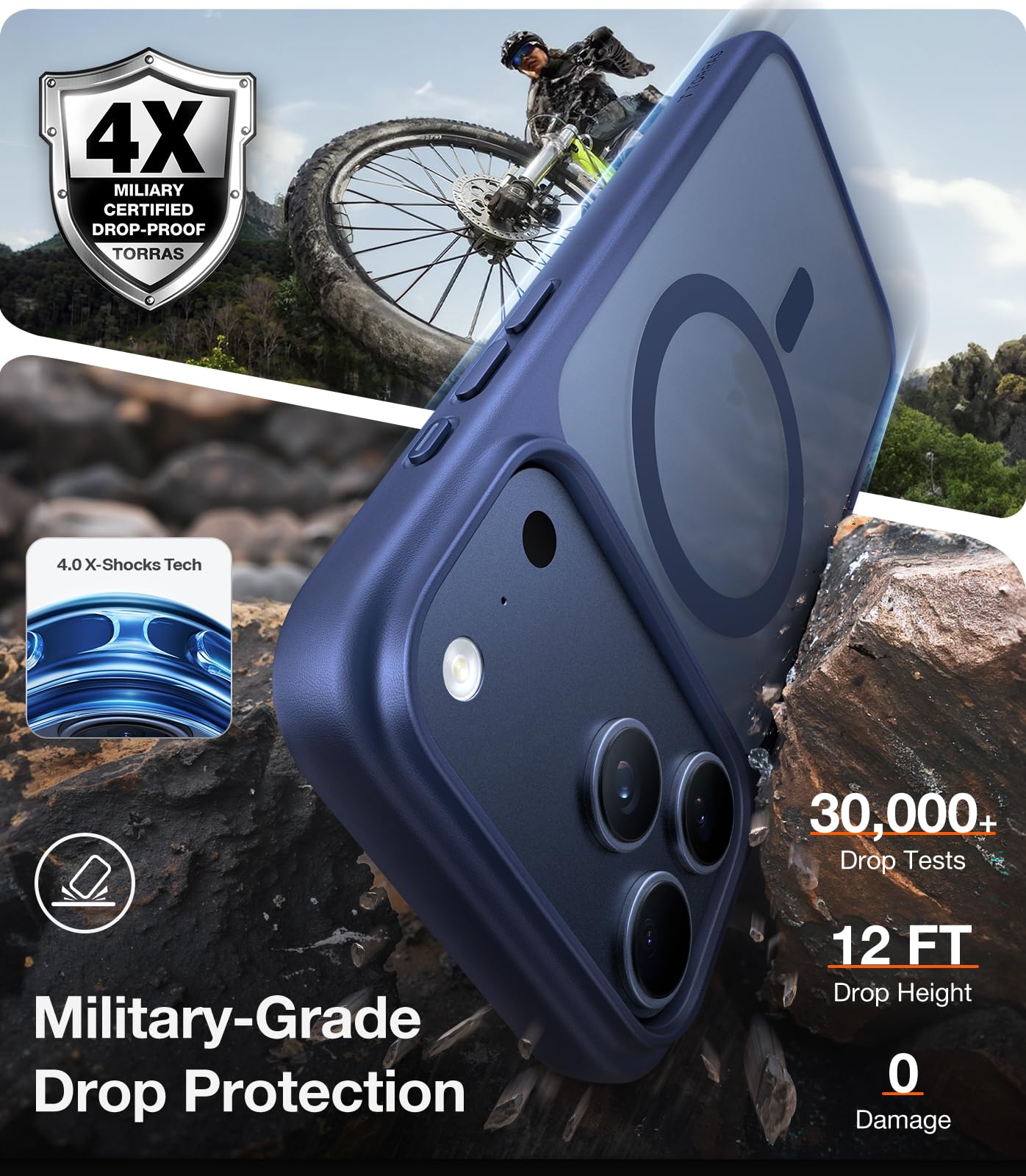 TORRAS Magnetic Shockproof for iPhone 17 Pro Case, Fit for MagSafe, Military-Grade Protection, Camera Control Button, Slim Translucent Anti-Fingerprint Phone Case for iPhone 17 Pro 6.3