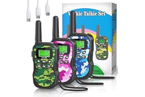 BUKEWIT 3 Pack Walkie Talkies for Kids Rechargeable,Upgraded Version Camouflage Exterior 22 Channels 2 Way Radio with VOX Fun
