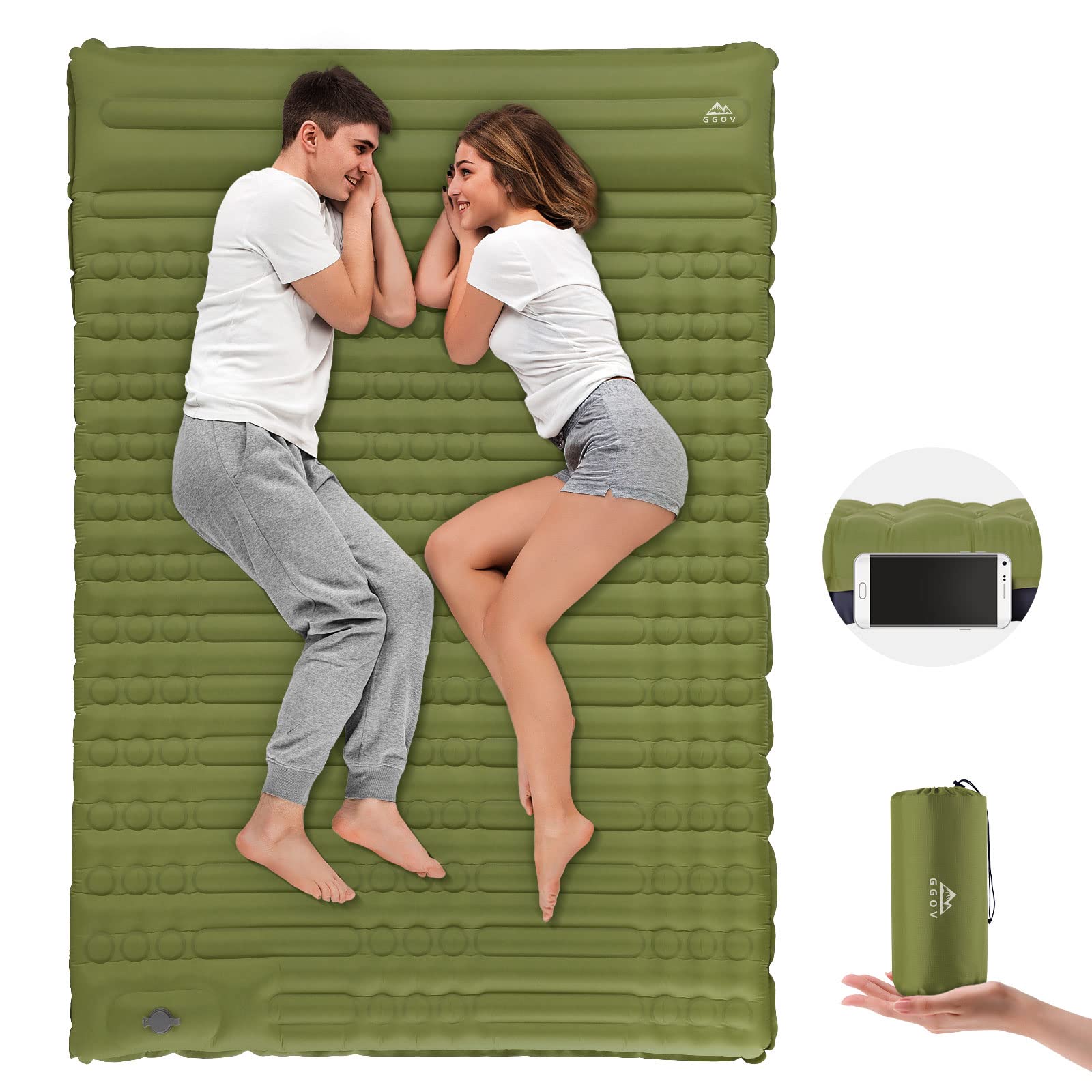 Photo 1 of GGOV Camping Sleeping Pad, Extra Thickness 4.7 Inch Inflatable Sleeping Mat Lightweight Waterproof Camping with Built-in Pump Air Mattress for Backpacking, Hiking, Tent, Traveling