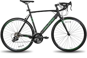 HILAND Road Bike, 700C Racing Bike Aluminum Alloy City Commuter Bicycle with 21 Speeds, S Black