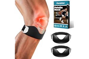 Pnrskter Silicone Patellar Tendon Support Strap, 2 Pack Adjustable Non-Slip Patella Band Knee Brace for Active Movement, Bask