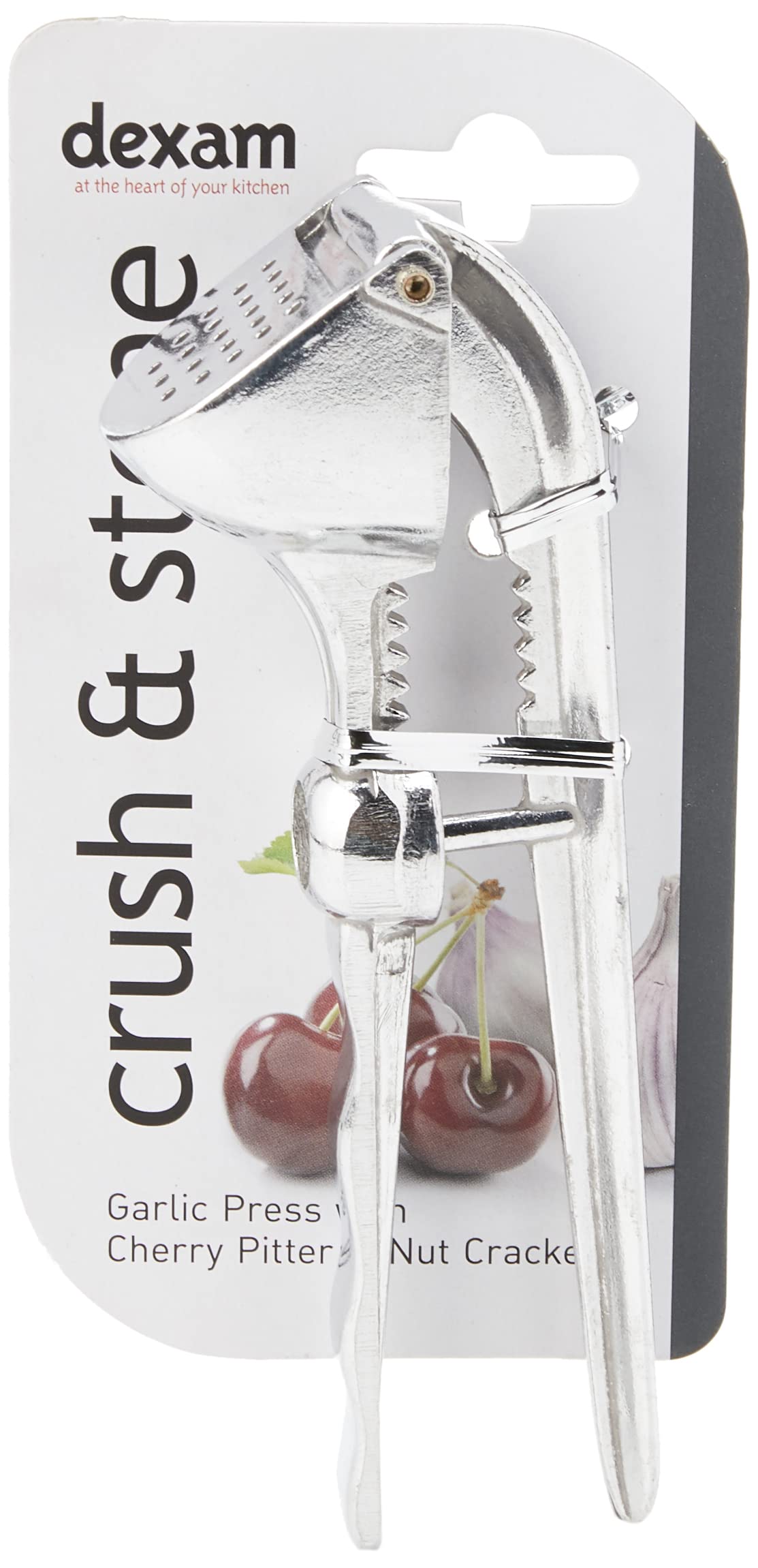 Faringdon 5cm Metal Garlic Press With Cherry Destoner