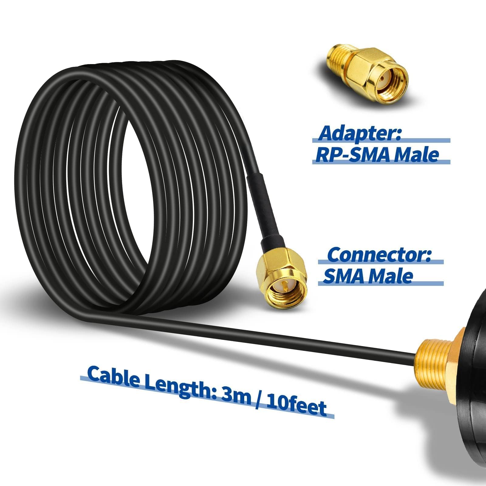 Bingfu 4G LTE Antenne Outdoor 5dBi SMA Stecker Antenne Außenwandmontage wasserdichte für 4G LTE Router Gateway Modem Hotspot Trail Kamera Smart Home Energie Monitor 4