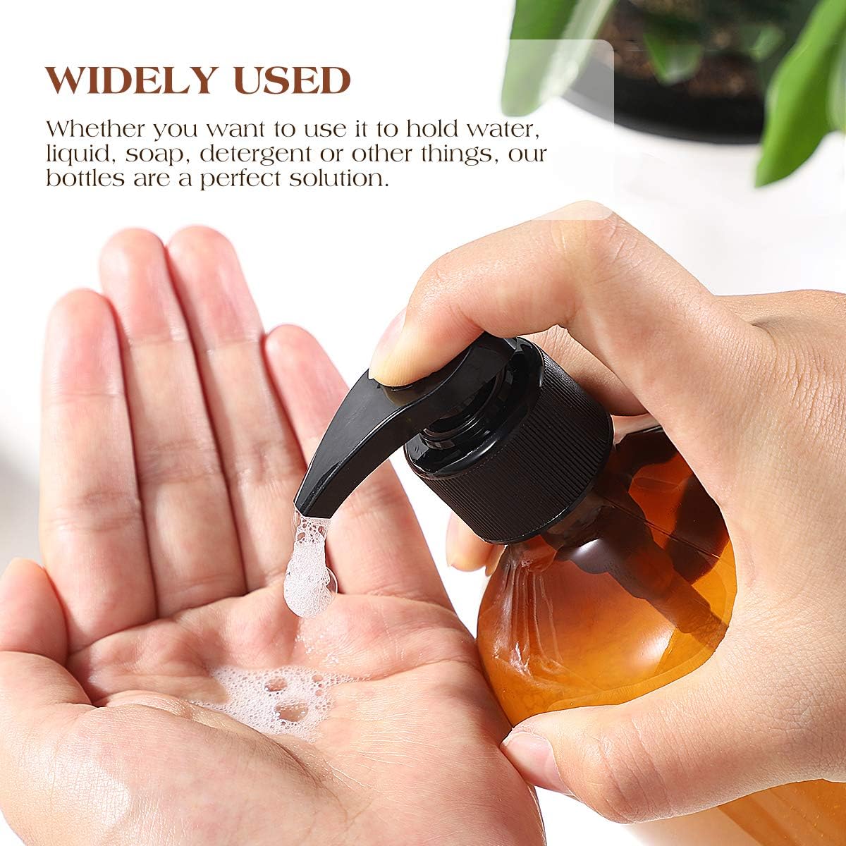 TOPBATHY 2PCS 500ml Empty Shampoo Bottles Opaque Versatile Pump Bottle Drip-free Lotion Container Hand Soap Dispenser with 2Pcs Funnel (Green+Brown) - Image 4