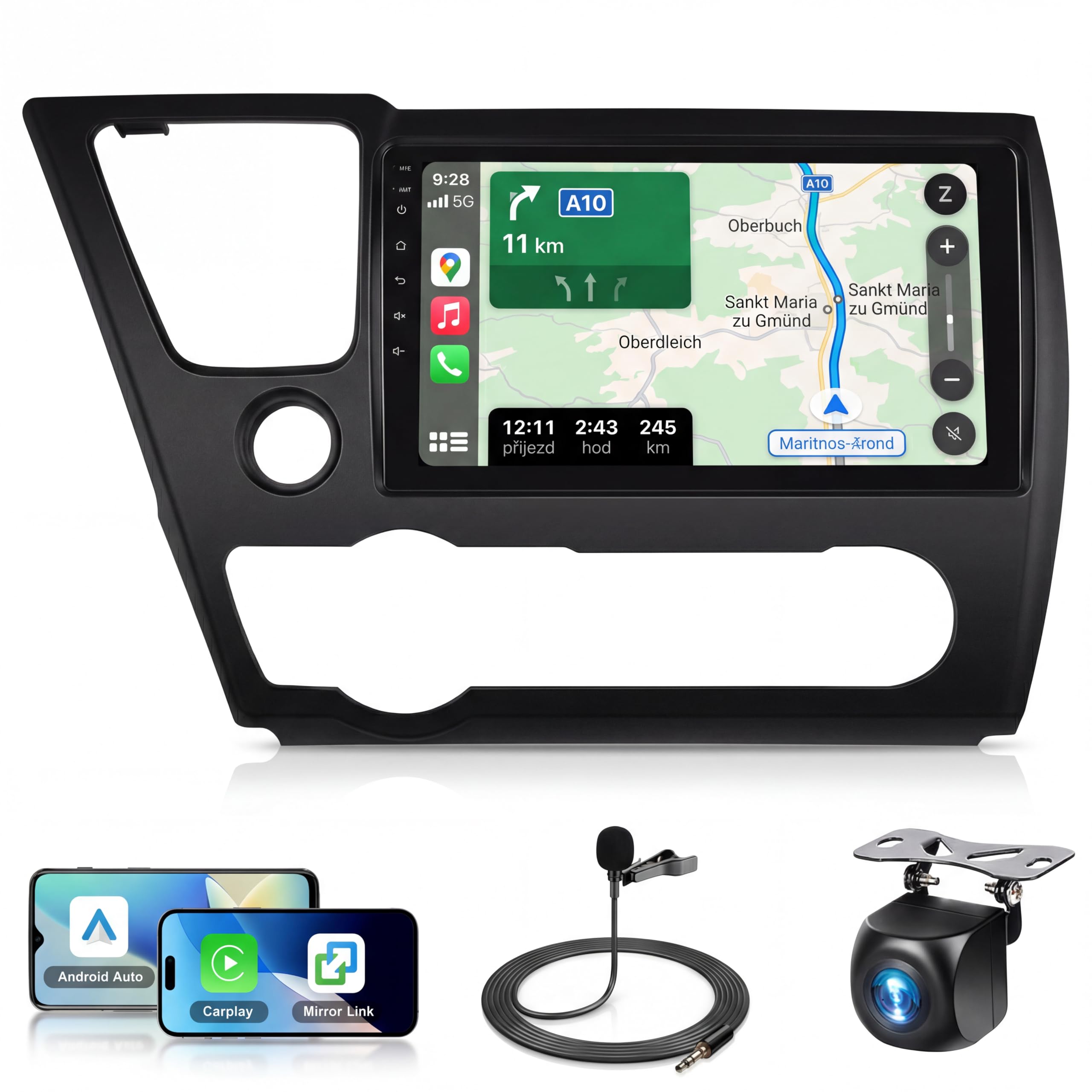 Photo 1 of [8 Core 4G+64G] Qualcomm Snapdragon Car Stereo for Honda Civic 2013-2017, Wireless CarPlay Android Auto, 5G WiFi GPS, 9" IPS Touch Screen, Bluetooth 5.1, Backup Camera FM RDS SWC