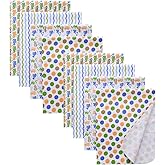 Gina Era Cotton Flannel Receiving Blankets Baby 8 Pcs, Baby Swaddle Blankets, Baby Flannel Blanket 30 X 30 Inch for Boy Girl (Style-4)