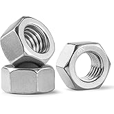 BNUOK 20 Pack 3/8-16 Hex Nuts, Stainless Steel 304 (18-8) Hex Nut, 3/8 Nut Standard Inch Coarse Thread Hex Machine Screw Nuts