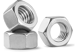 BNUOK 20 Pack 3/8-16 Hex Nuts, Stainless Steel 304 (18-8) Hex Nut, 3/8 Nut Standard Inch Coarse Thread Hex Machine Screw Nuts