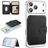 TopMade for Magsafe Wallet, Strongest Magnetic Card Holder for iPhone 17/16/15/14/13/12 Series, Slim Magnetic Phone Wallet, 4 Cards Holder, Vegan Leather, RFID Blocking, Open ID Window, Black
