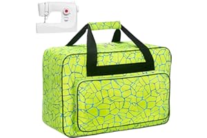 Haroranax Sewing Machine Carrying Case，Sewing Machine Carrying Case Tote Bag，Universal Tote Storage Bag with Pockets and Handles, Suitable for Most Standard Singer, Janome (GREEN)