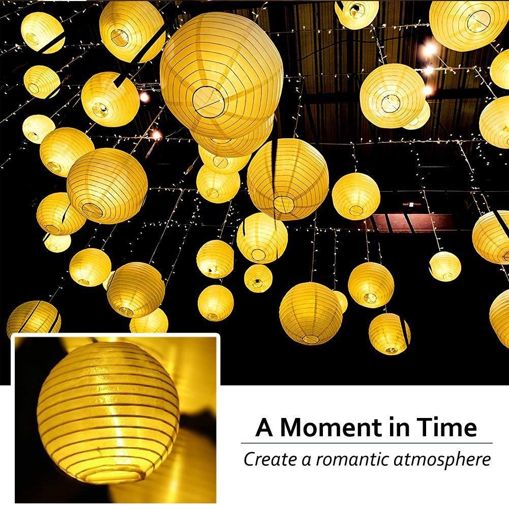 ANEAR Solar Lichterkette Lampions Außen 20er LED 3+1.5 Meter Wasserdicht Beleuchtung für Garten, Balkon, Party