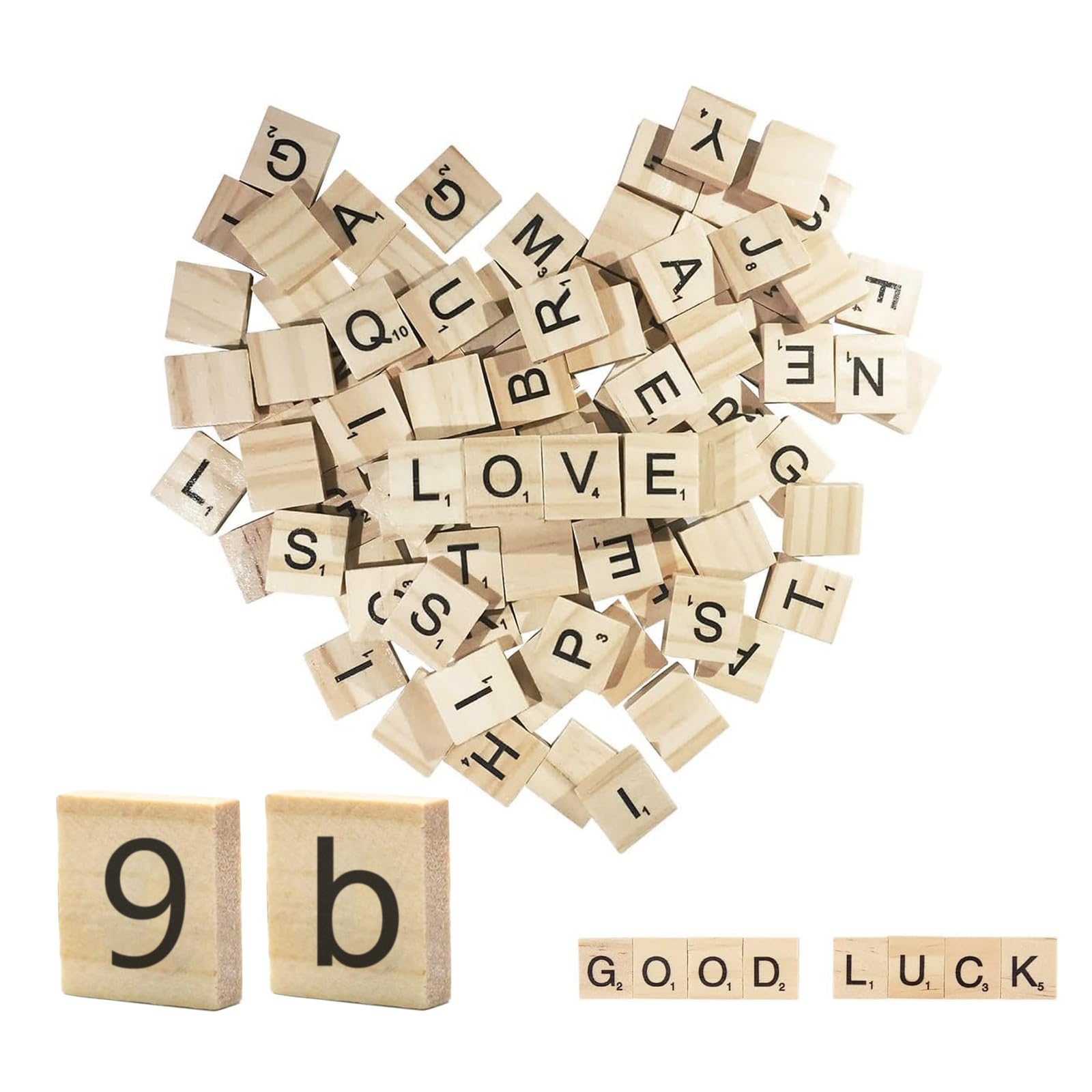 EULAPGOE Wooden Colorful Letter Tiles, Wooden Alphabet Pieces for DIY Craft Projects, Home Decoration, Scrapbooking, and Coaster Making