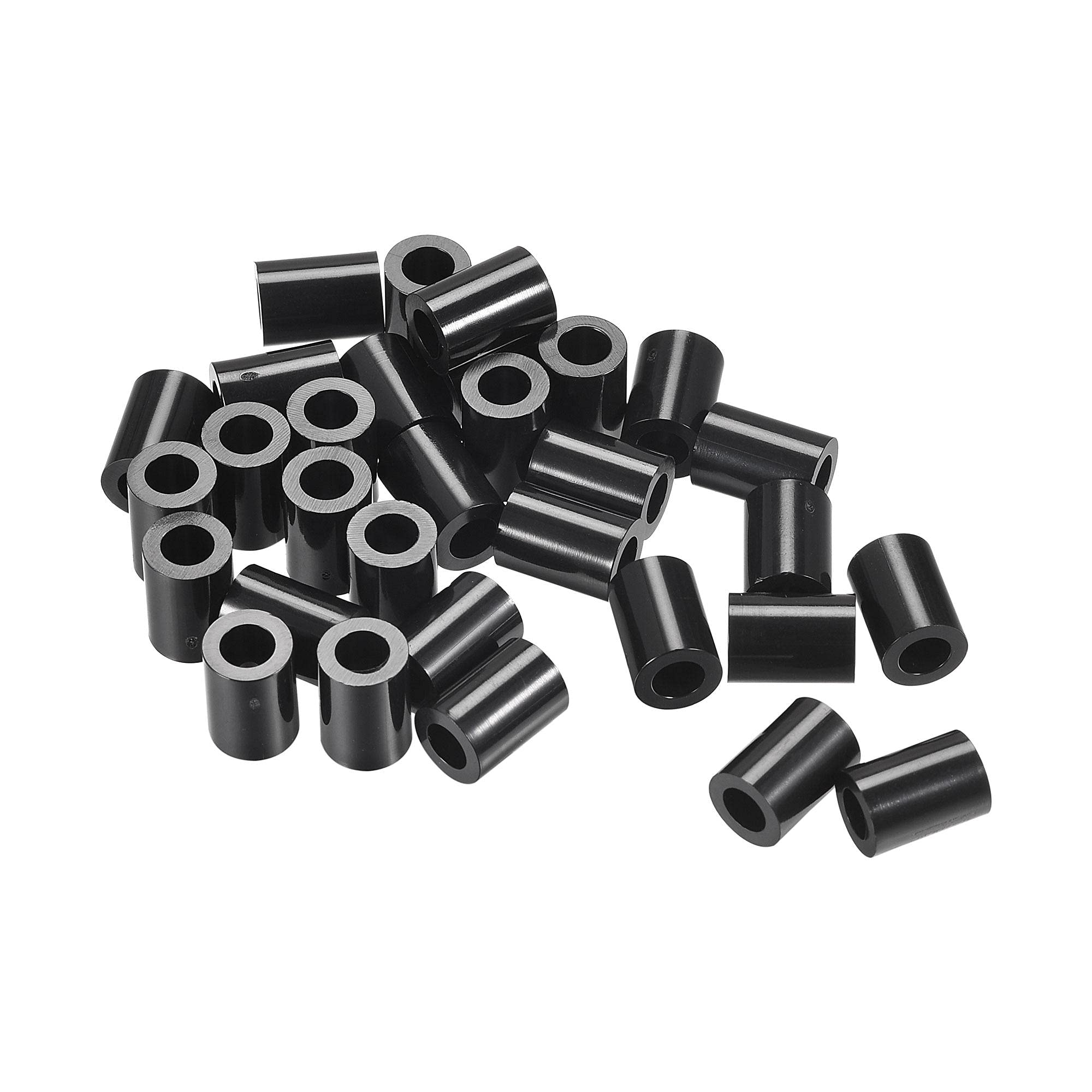 sourcing map ABS Round Spacer Washer ID 4.2mm OD 7mm L 10mm Plastic Standoff for 3D Printer TV Wall Mounting Electrical Outlet, Black, 100Pcs — image 1