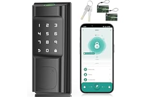 IRONZON Smart Deadbolt Lock for Front Door with APP Control, Keyless Entry Door Lock, 5 in 1 Smart Fingerprint Deadbolt with Digital Electronic Biometric Black