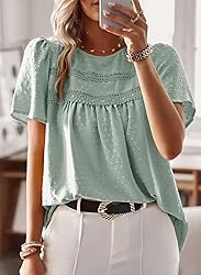 Falechay Summer Tops for Women Short Sleeve Swiss