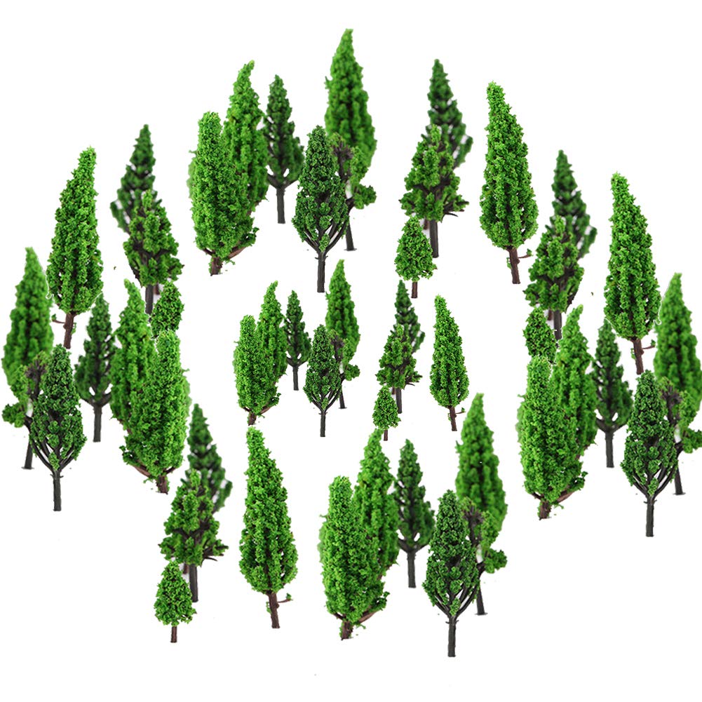 55 Stück Modellbau Bäume - Miniatur Bäume 3-7cm Für Landschaftsbau
