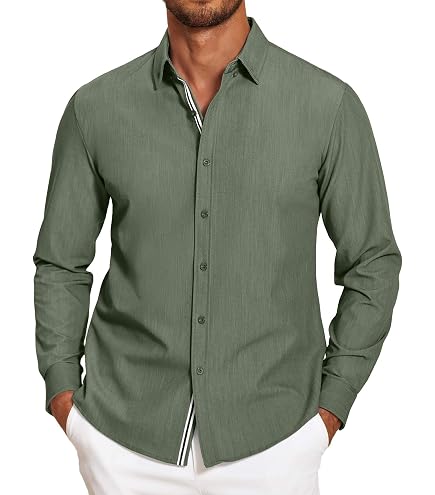 Untucked Shirts for Men Long Sleeve - Casual Button Down Dress Shirts