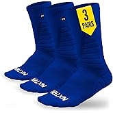 NXTRND 3 Pairs Compression Sports Crew Socks for Men, Cushion Athletic Socks, Basketball, Football and Running