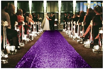 Amazon Com Shidianyi Wedding Aisle Runner Outdoor Purple 4ftx20ft