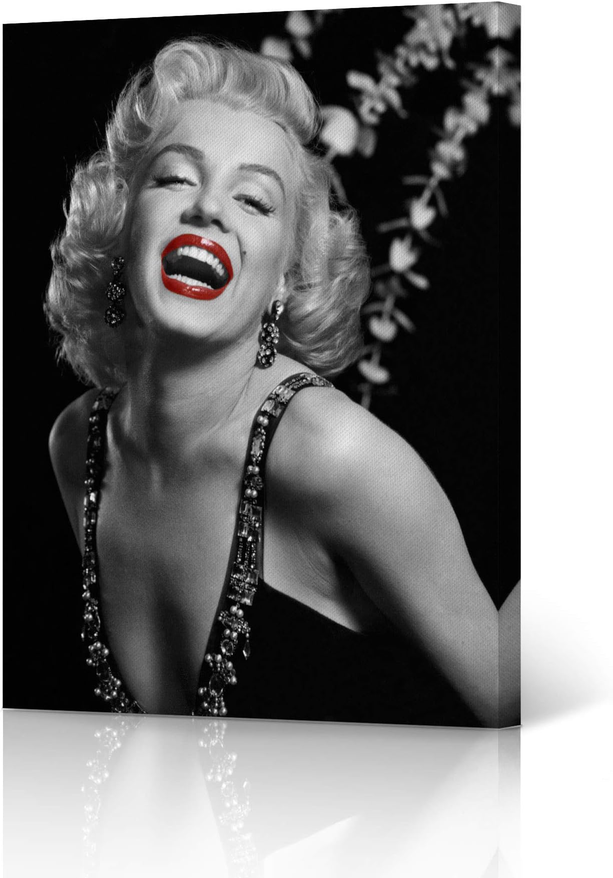 HB Art Design Marilyn Monroe Wall Decor Famous Laughing in Fancy Dress Canvas Wall Art for Bedroom Canvas Print Fashion Living Room Bathroom Vintage Office Decor Made in The USA 36x24