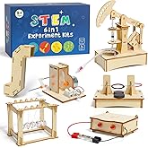 6 in 1 STEM Science Kits for Kids, Wood Building Crafts Kits, Science Projects for Kids 8-12, STEM Toys for Boys Girls Age 8-