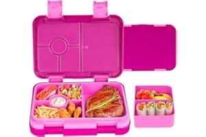 MSSWFSG Bento Lunch Box for Kids & Toddlers, Leak-Proof Lunchbox with 5/6 Compartments - Back to School, Snack Containers for On-the-Go Meal, Made with Safe BPA-Free Material