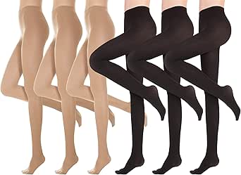 Intim Secret Pack 6 Medias 180d Tupidas Semi Transparentes Pantimedias Gruesas Elasticas Y Resistentes Talla Unica En Color Piel Y Negro Amazon Es Ropa