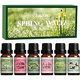SALKING Spring Fragrance Oils Set, Premium Essential Oils Gift Set for Diffuser, Scented Oil for Soap & Candle Making - After Rain, Fresh Cut Grass, Sweet Pea, Rose Geranium, Cherry Blossom, Gardenia