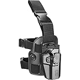 Universal Tactical Drop Leg Holster, Optic Cut-Fit Most Pistol, Thigh Holster for Glock 17 19 19X 43X 26, Beretta 92FS, M&P 9mm/.40, Sig P320, Hellcat Pro, Echelon 4.0C/4.5F, Canik TP9 SFx,1911 & More