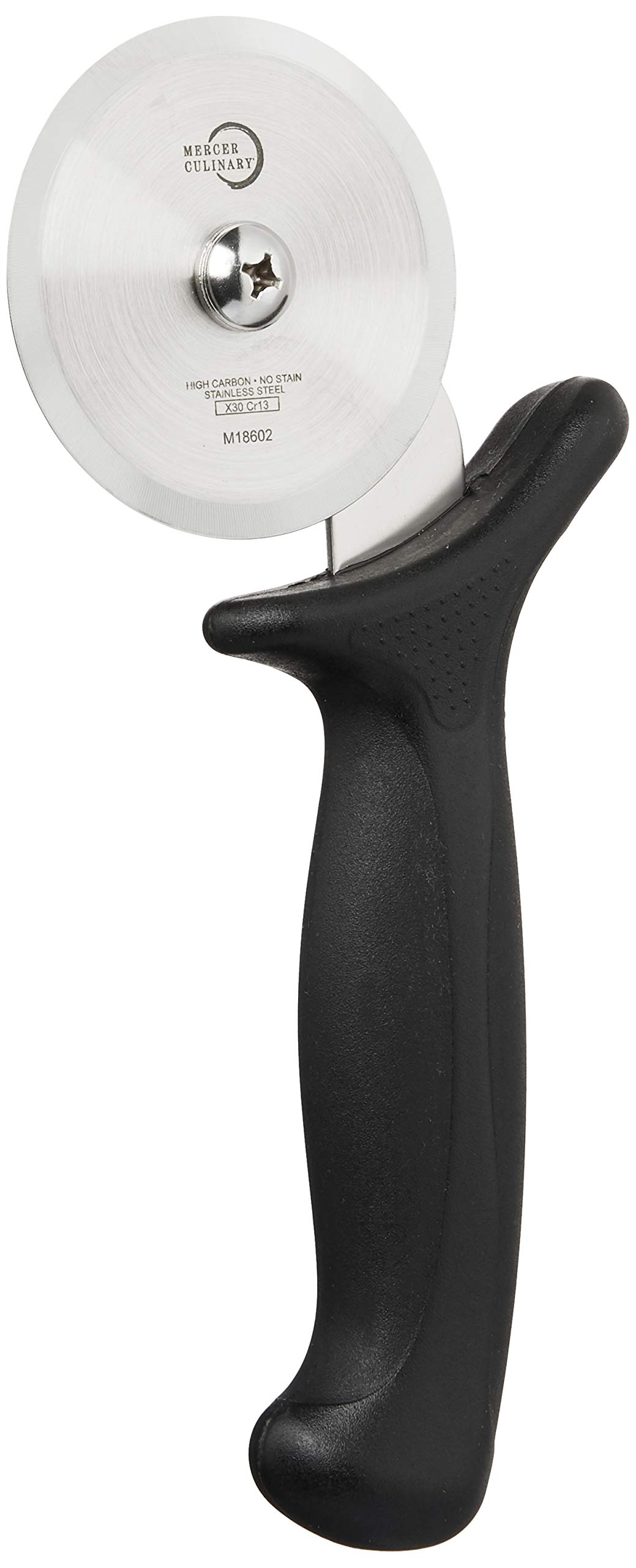 Mercer Culinary Millennia Stainless Steel Pizza Cutter with Black Handle and 2-3/4-Inch Wheel