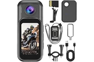 7JI 1080P Action Camera, Mini Thumb Camera,128GB Body Camera, POV Camera with 3-Hour Battery for Bike Cycling, Pet Extreme Sp