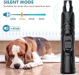 ETENTOUS Dog Nail Grinder Silent LED Light 2 Speed Pet Trimmer Black view 5