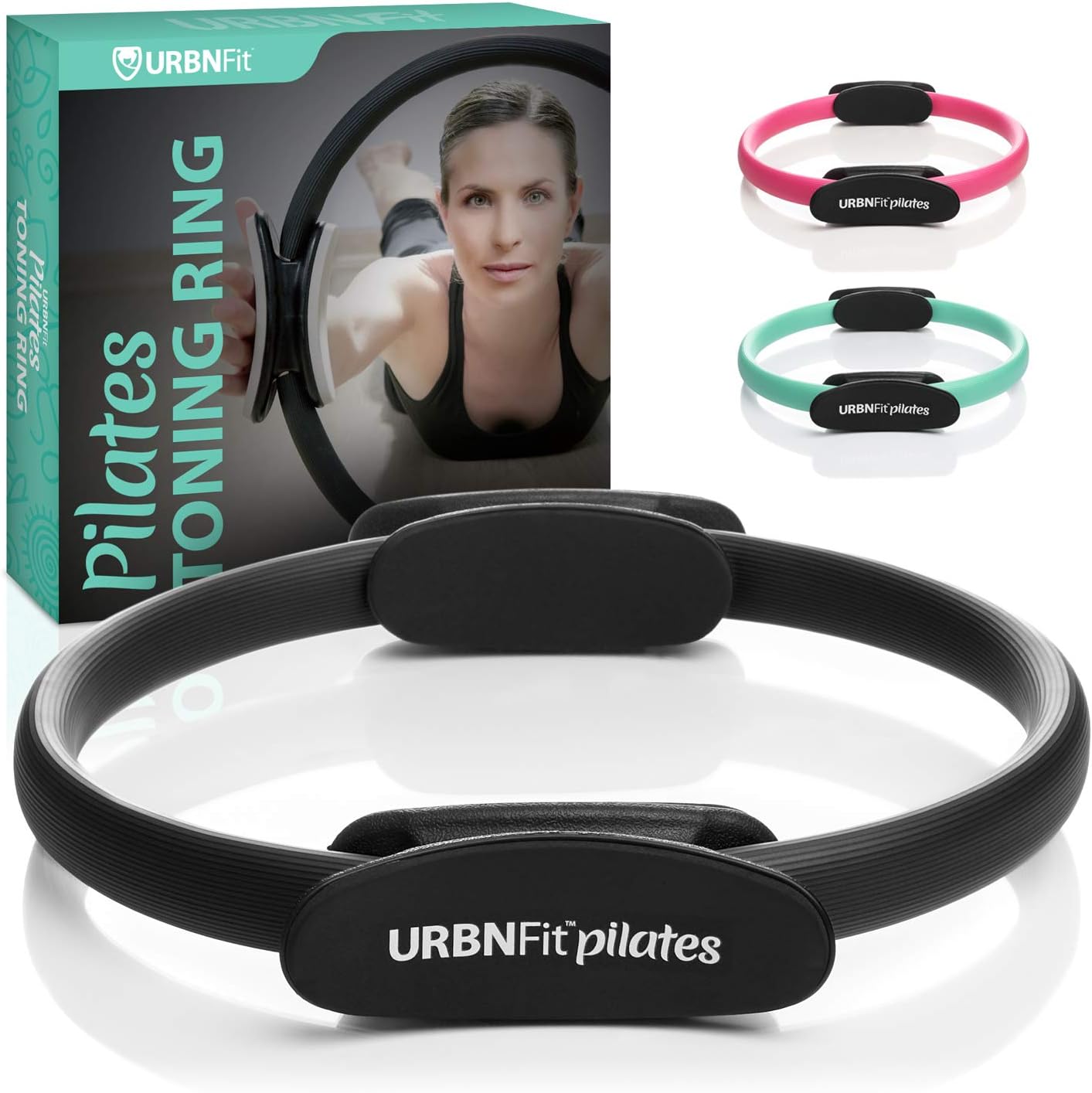 URBNFit Pilates Ring Fitness Circle - Weight Loss Body Toning Magic Circle and Resistance Exercise Fitness Ring Free Workout Guide Included