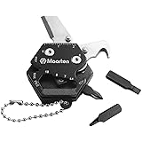 Maarten Multitool Folding Mini EDC Knife, Multifunctional Coin-Shape Pocket Knife with Keychain Hanging Chain Combining Wire