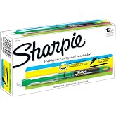 Sharpie Liquid Highlighters, Chisel Tip, Fluorescent Green, Box of 12